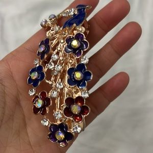 Peacock hair clip